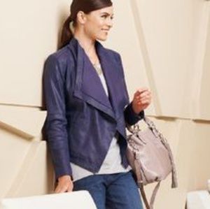 G.I.L.I. Dusty Violet Leather Waterfall Jacket